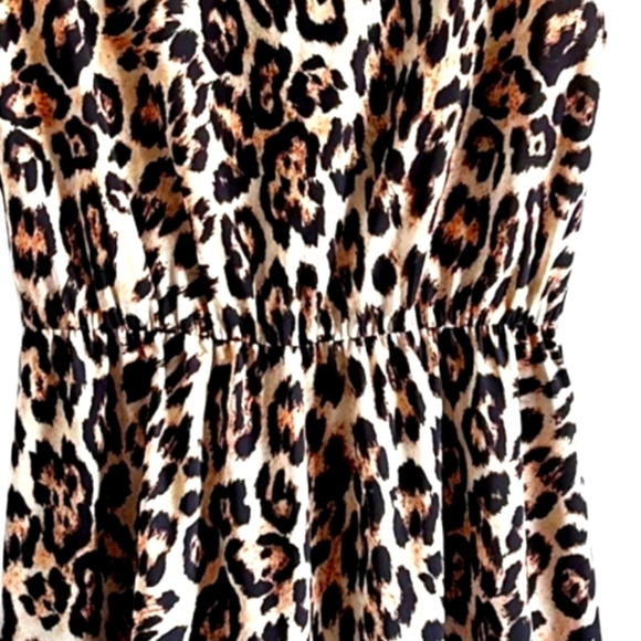 Alice + Olivia Shelie Leopard Open Back Dress Blk/Brn/Tan Cap Sleeve Lined Sz XS - Picture 6 of 16